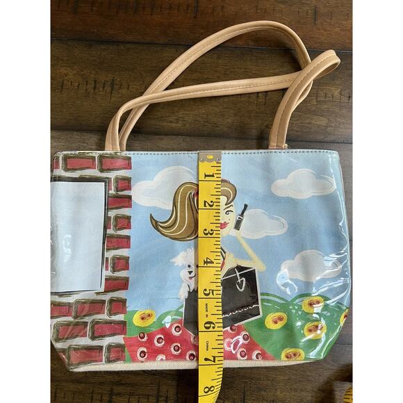 Rolfs Canvas girl dog in a bag Embellished Bag Purse By Rolfs leather straps - Picture 6 of 7